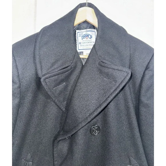 DSCP Quarterdeck Collections US Navy Black Wool Pea Coat Military Jacket Sz 44R - Picture 6 of 12